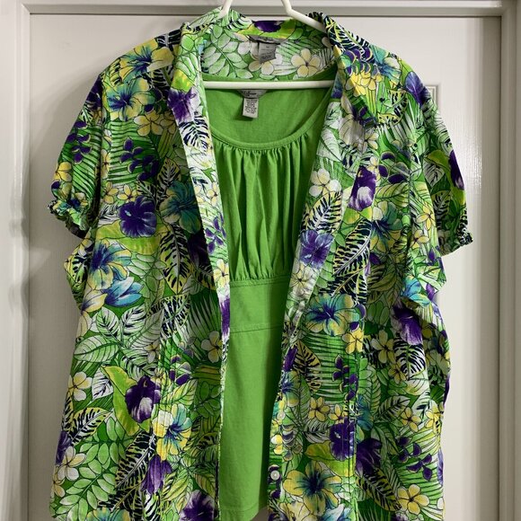 IB Diffusion Women's Two-Piece Blouse Set, Size 3X - Picture 1 of 4